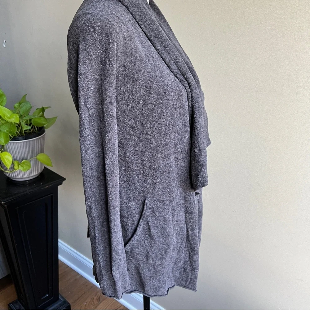 Barefoot Dreams Cardigan Sweater with Cascading Collar Sz S/M